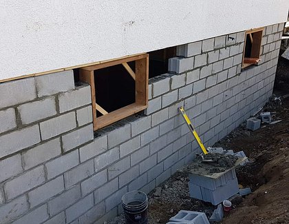 new block wall and 2 windows installed
